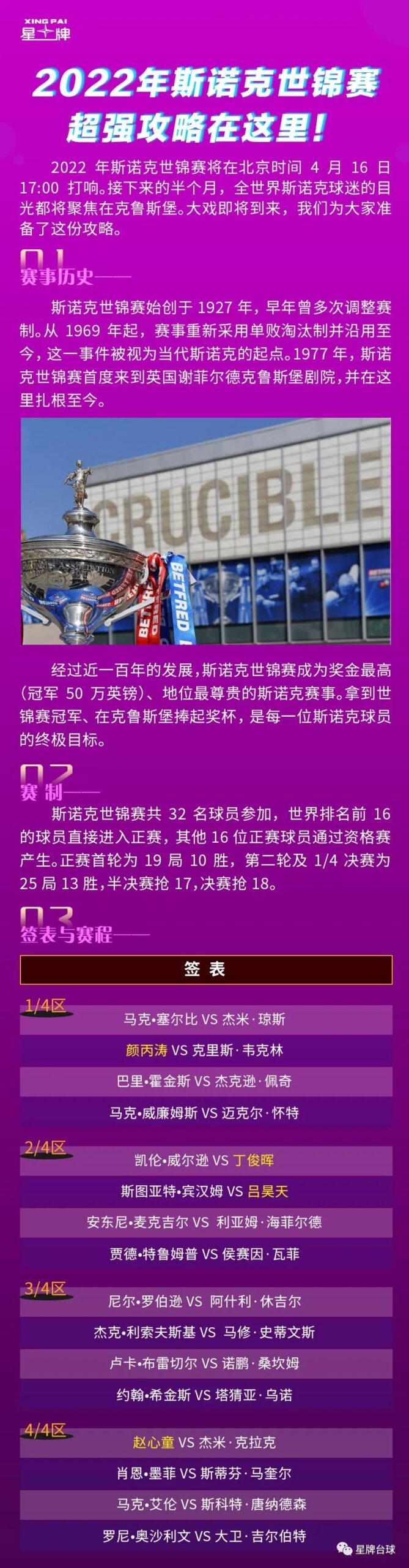 看斯诺克世锦赛 锁定抖音直播间“星牌体育”！丁俊晖4月20日17:00首战威尔逊