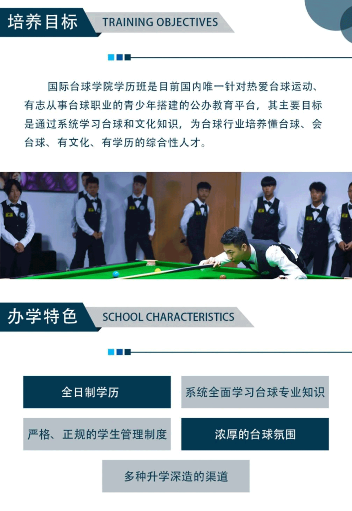 一图了解2022年国际台球学院学历班全信息！